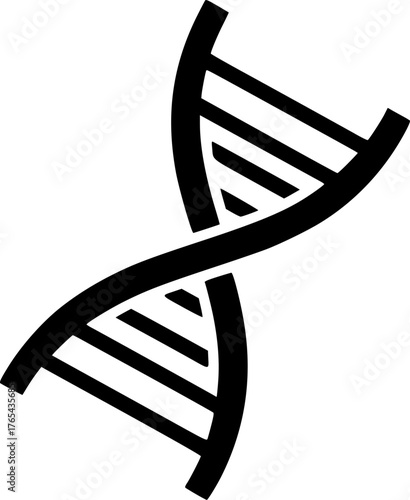 DNA icon. Black, minimalist icon isolated on white background. DNA simple silhouette. Web site page and mobile app design vector element.
