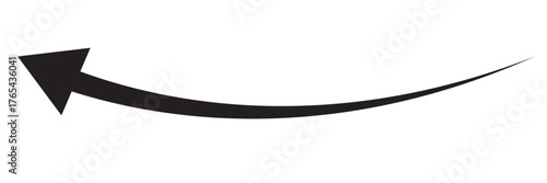Long curve arrow icon. Long arrow. Curved bold arrow icon isolated on white background. Long curve arrow icon vector illustration. EPS 10
