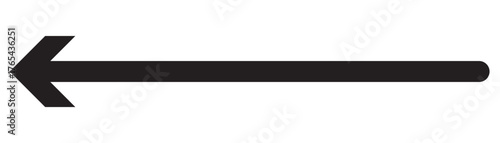 Long arrow icon. black horizontal bold single arrow. Vector illustration.
