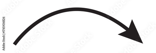 Long curve arrow icon. Long arrow. Curved bold arrow icon isolated on white background. Long curve arrow icon vector illustration. EPS 10
