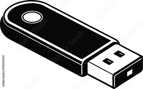  USB Pen Drive Vector Illustration for File Transfer, Digital Backup, and Tech Device Concept 