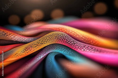 Sculpture of a spiral with red and blue colors