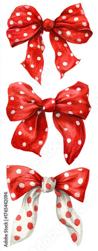set of red bows