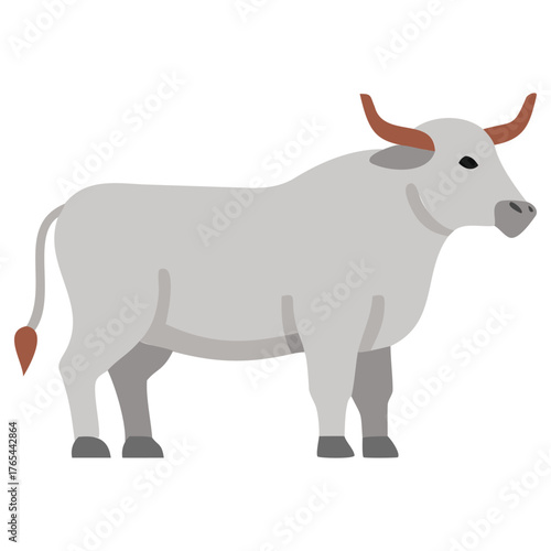 Pastoral Moo Icon Stylized Farm Animal Illustration