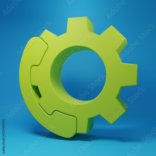 Green Telephone 24 hours support icon isolated on blue background. All-day customer support call-center. Full time call services. Minimalism concept. 3D render illustration