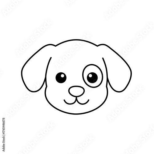 A simple puppy outline illustration with clean lines and minimal style, showing a cute dog in an elegant form. Perfect for pet logos, animal designs, children’s art, and minimalist-themed projects.