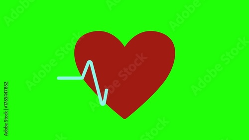 template cardio health cromakey animation