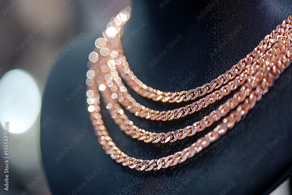 Fototapeta premium Glamorous gold chain necklace for ladies high resolution picture