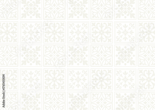 Elegant Geometric Tile Frame Background with Beige Pattern
