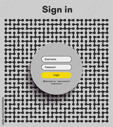 Login user interface. Labyrinth. Vector illustration.