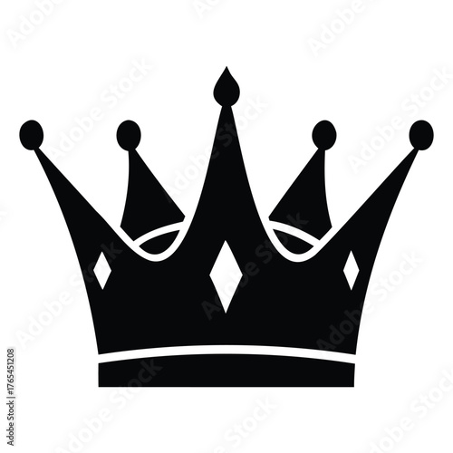 Monarchy Symbol Black Noble Headwear Silhouette