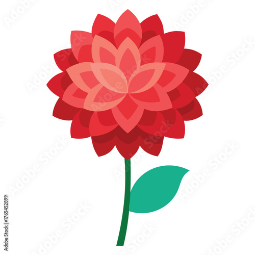 Generative Design Vibrant Dahlia Bloom Illustration Minimalist Flower Art Graphic