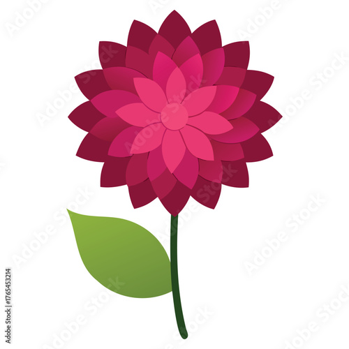 Generative Design Vibrant Dahlia Bloom Illustration Minimalist Flower Art Graphic