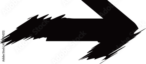 サイバーパンクなグリッチ風の矢印　ブラック