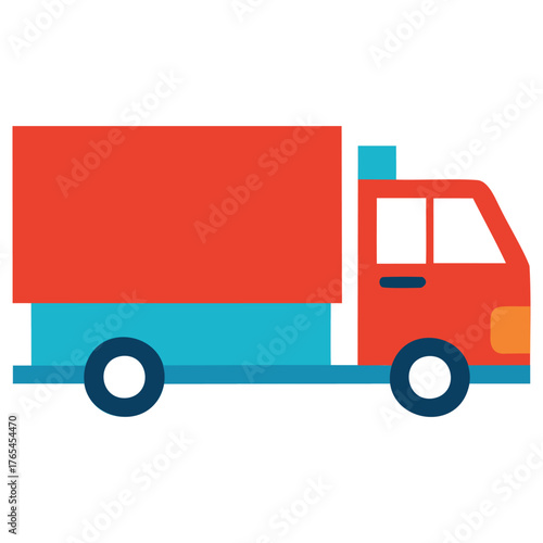 Generative Design Cargo Delivery Truck Icon Minimalist Logistics Graphic