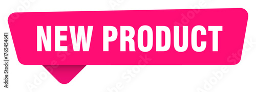 new product magenta sticker isolated on transpatent background. new product sign