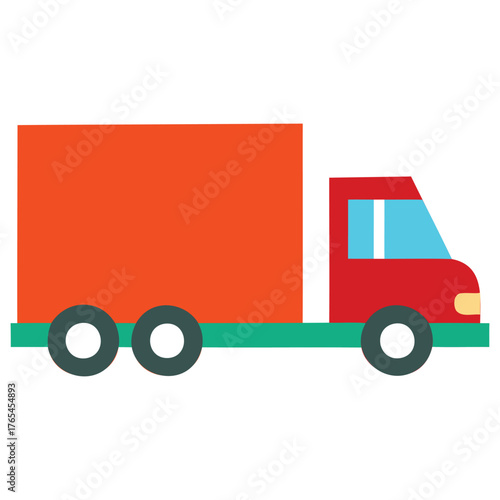 Generative Design Cargo Delivery Truck Icon Minimalist Logistics Graphic