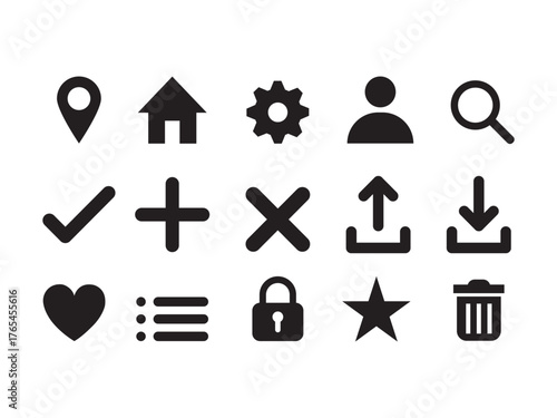 basic ui icon set