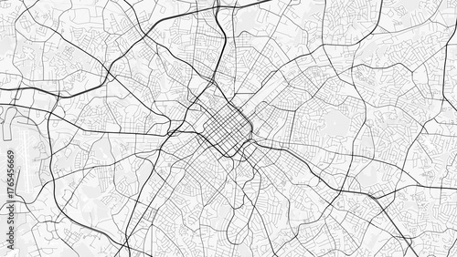 Charlotte City Map. Minimalist black and white line art poster for printing, wallpaper, wall art for home and office decor