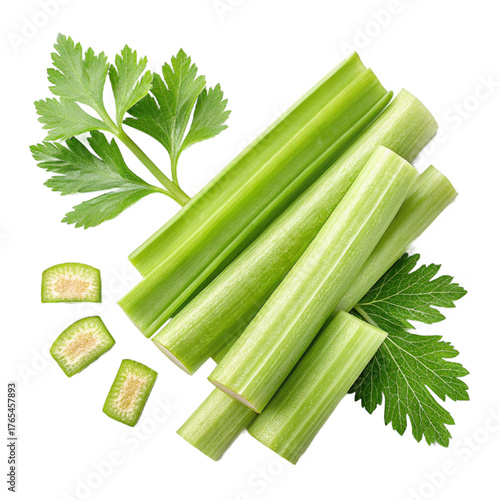 Celery sticks bias-cut PNG (transparent)