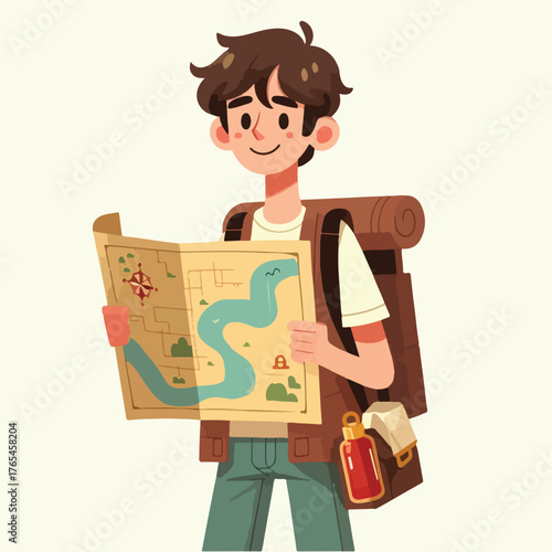 the adventurer holds the treasure map