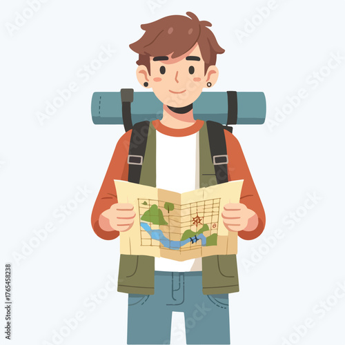 the adventurer holds the treasure map