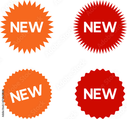 New sticker set, discount sticker, special price, advertising campaign, jagged starburst sticker icon, sale sticker. Stickers for New Arrival shop product tags, new labels or sale badges and banners