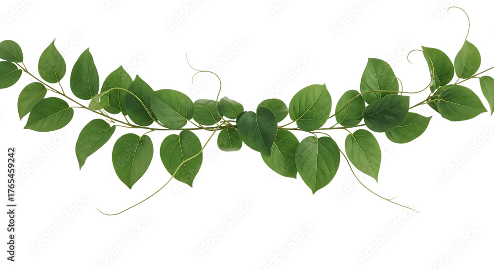 Obraz premium Green Vine Garland with Heart Shaped Leaves b8ed3786093a6b483344bc2b2fe9783cdr isolated on a transparent background