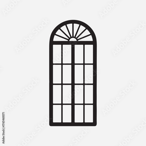 Window with Drawn Curtain Silhouette