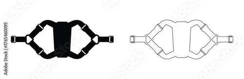 Modern minimalist dog harness icon for safety and comfort,Professional chest harness icon for action camera mounting