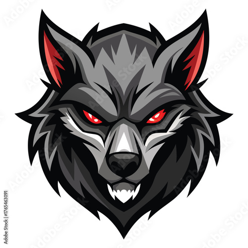 Generative Design Fierce Werewolf Head Mascot Growling Monster Logo Art