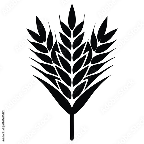 Generative Design Golden Wheat Crop Field Minimalist Harvest Silhouette