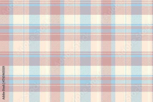 Crease seamless plaid check, grand texture textile background. Satin pattern vector tartan fabric in light and papaya whip colors.