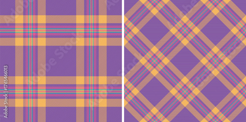 Vector plaid background of check pattern seamless with a tartan texture textile fabric. Set in kids colors. Minimalist fashion ideas for a sleek look.