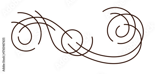 Decorative linear element. Vintage swirl filigree border.