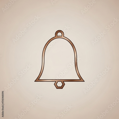 Golden Bell Outline Icon, M...