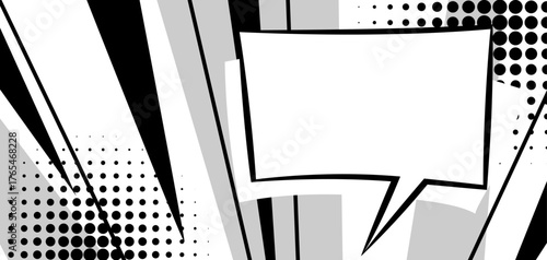 Background with speech bubble. Decorative abstract card in pop art style.