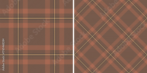 Background fabric plaid of textile texture check with a tartan vector seamless pattern. Set in earth colors. Modern carpets for stylish living rooms.
