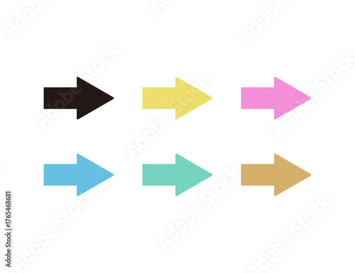 シンプルな矢印のイラスト ６種類セット
