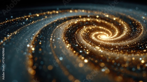 Wallpaper Mural Golden Spiral Light Concept for New Year Celebration and Festive Events Torontodigital.ca