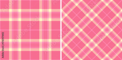 Textile pattern plaid of tartan seamless texture with a fabric vector check background. Set in light colors for windowpane print blouse, sheath dress, skinny pants.