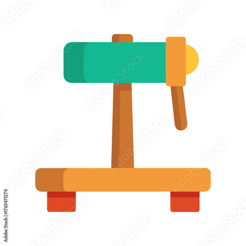 Baby toy hammer bench wooden isolated on white