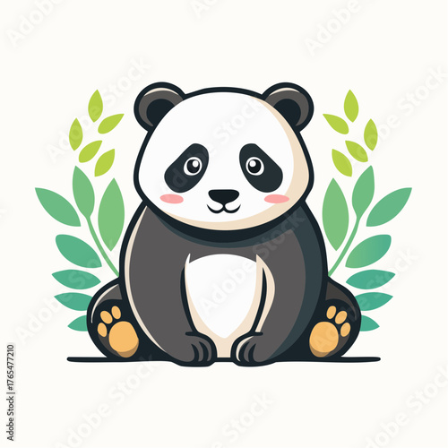 Panda stylisé isolé symbole de la Chine