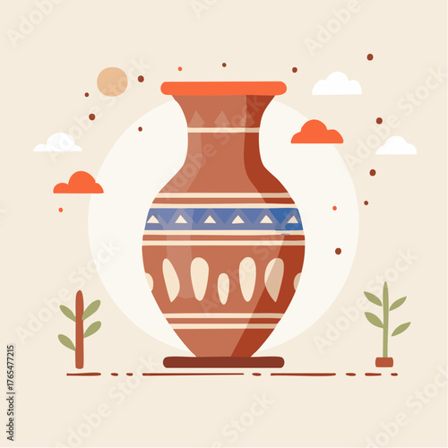 Icône vectorielle minimaliste représentant artisanat africain