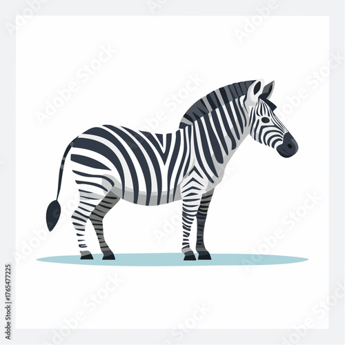 Zèbre africain stylisé isolé en design plat