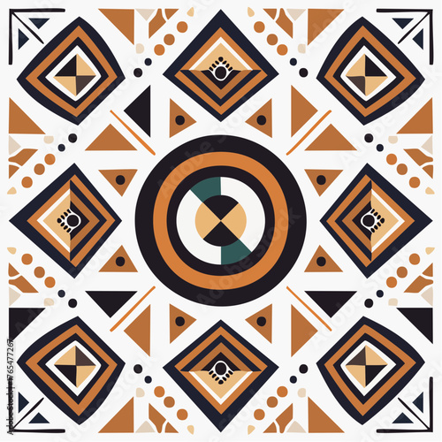 Motif tribal africain stylisé isolé en design plat