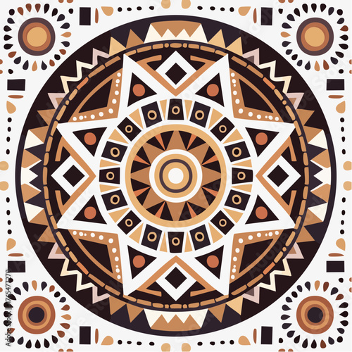 Icône vectorielle géométrique de tissu ethnique africain