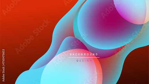 Abstract fluid shapes blend vibrant colors. Gradient transitions create dynamic visual effect. Modern design element for backgrounds.