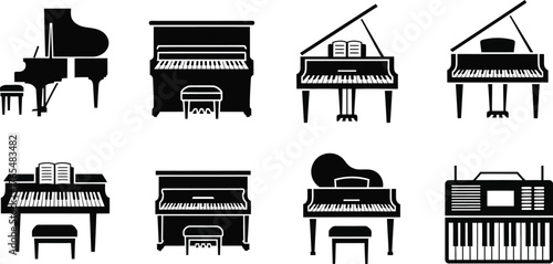 Stylized piano keys musical instrument 