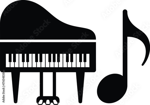 Piano and music notes